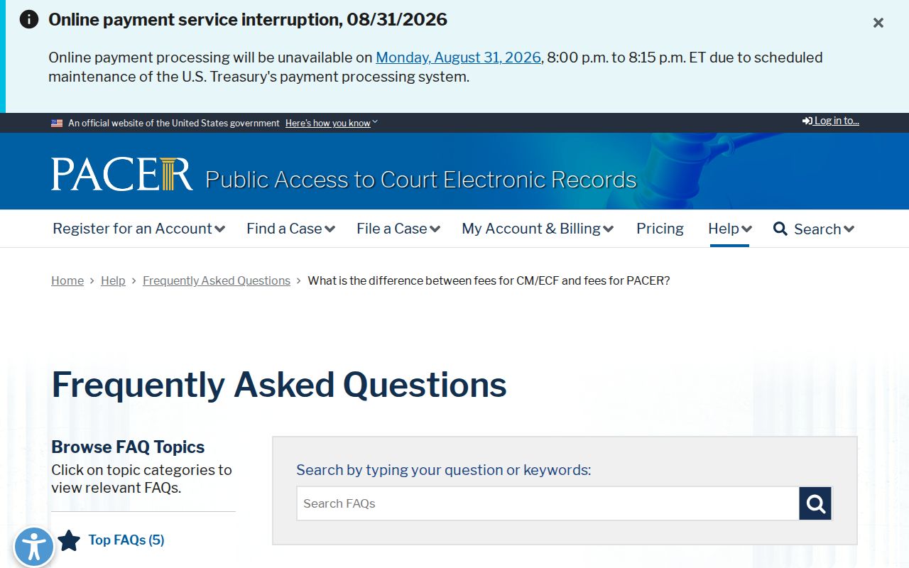 Choctaw County court docket PACER and CM ECF access explanation