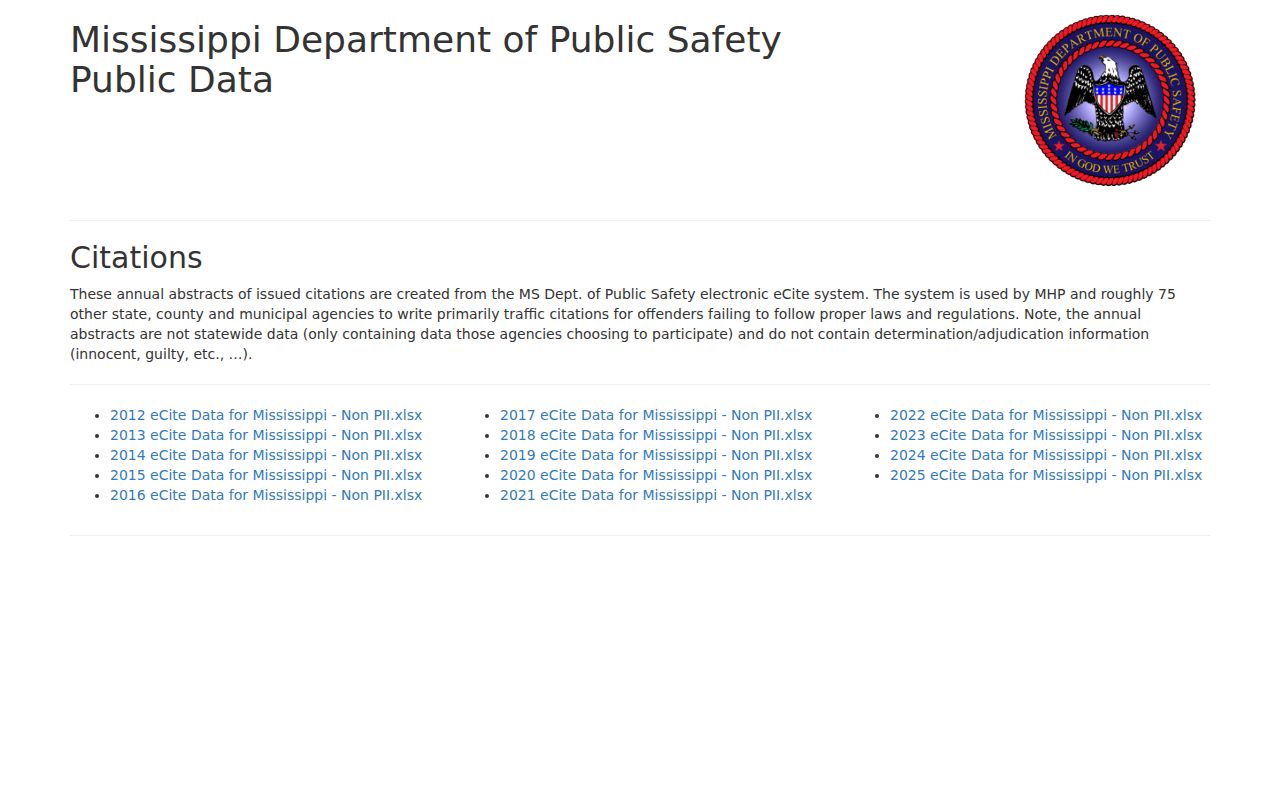 Choctaw County traffic ticket research source for Mississippi DPS public citations