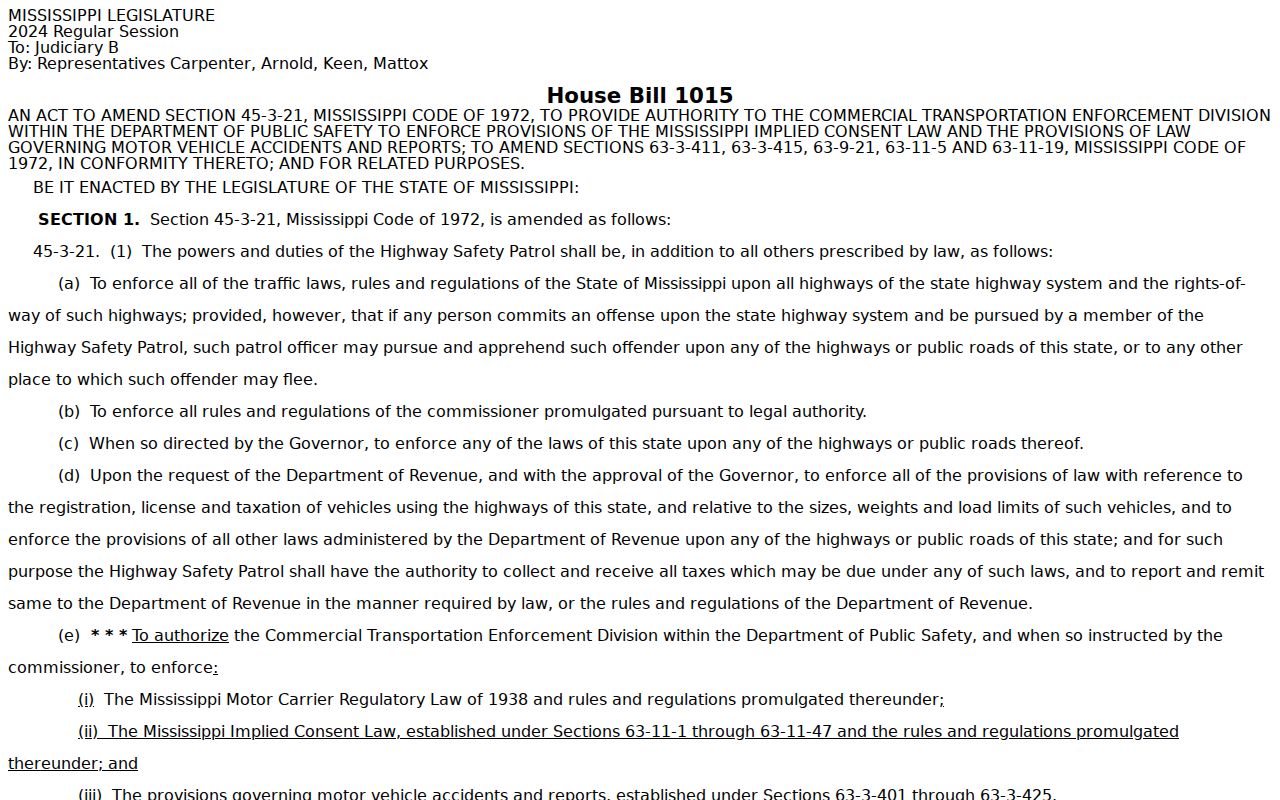 Choctaw County traffic ticket research source for Mississippi Uniform Traffic Ticket Law